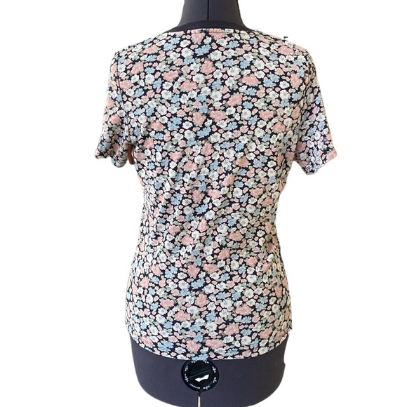 Levi's Baby Doll Tee L Floral Logo Left Corner Short Sleeve Cotton Wash Machine - Picture 5 of 11